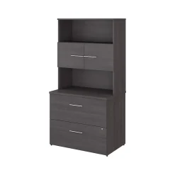 Outlet Office 500 2-Drawer Lateral File Cabinet with Hutch, Locking, Letter/Legal, (OF5007SGSU) File Cabinets
