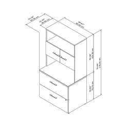 Outlet Office 500 2-Drawer Lateral File Cabinet with Hutch, Locking, Letter/Legal, (OF5007SGSU) File Cabinets
