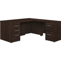 Office 500 72"W L Shaped Executive Desk with Drawers, (OF5004BWSU) L-Desks