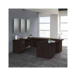 Discount Office 500 72"W U Shaped Executive Desk with Drawers, (OF5002BWSU) Office Desks