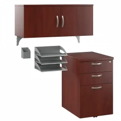 Hot Office in an Hour Cubicle Storage with Cabinet, Paper Tray, & Pencil Holder, Hansen Cherry (WC36490-03K) Storage Cabinets