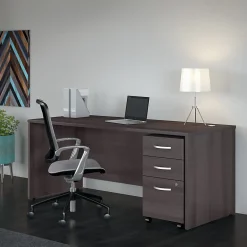 Discount Studio C 72"W Office Desk with Mobile File Cabinet, (STC013SG) Computer Desks