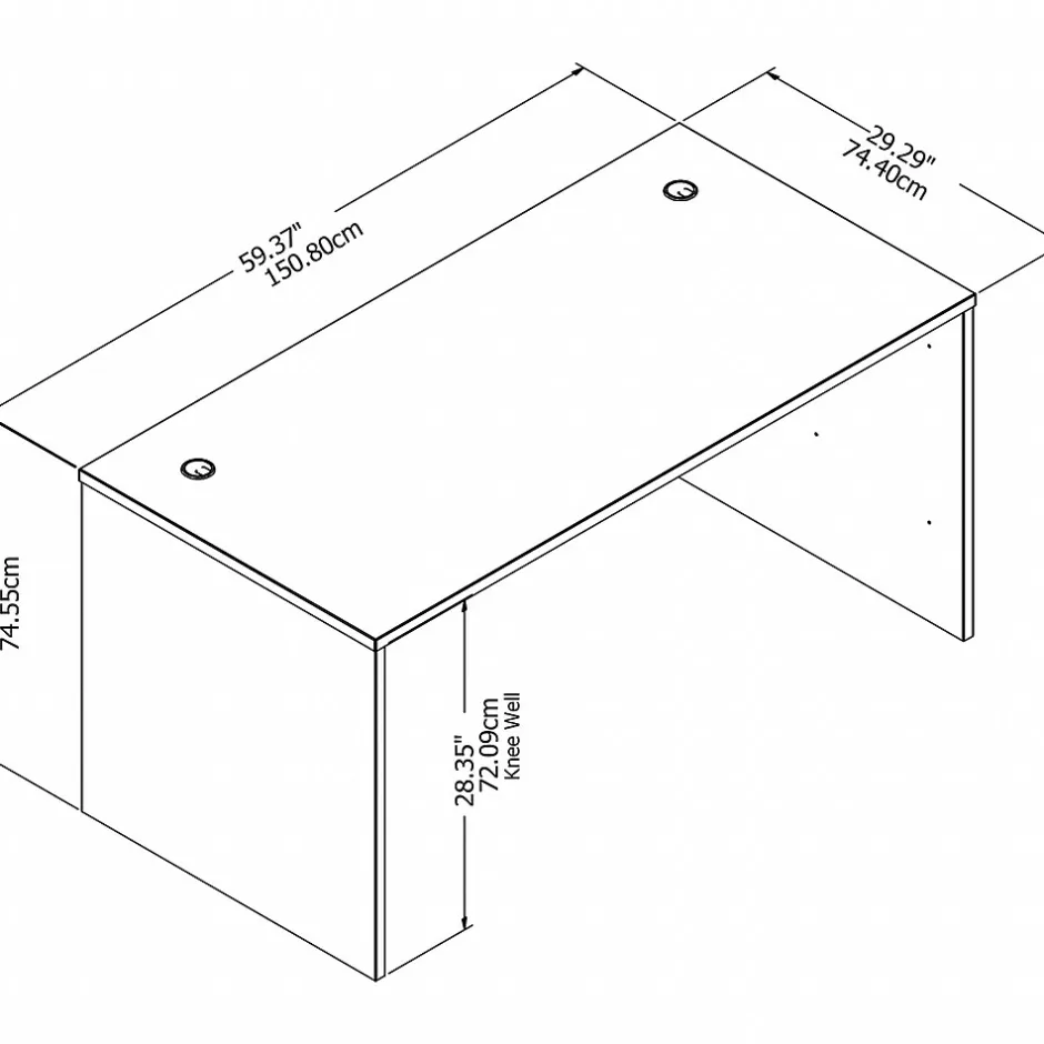 Discount Studio C 60"W Office Desk, (SCD260WH) Office Desks