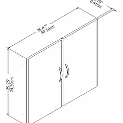 Discount Studio C Bookcase Door Kit, White (SCB236WH) Storage Cabinets
