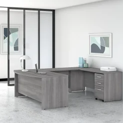 New Studio C 72"W U Shaped Desk with Mobile File Cabinet, (STC004PGSU) Computer Desks