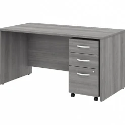 Best Studio C 60"W Office Desk with Mobile File Cabinet, (STC014PGSU) Computer Desks