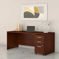 Sale Studio C 72"W Office Desk with Mobile File Cabinet, (STC013HCSU) Computer Desks