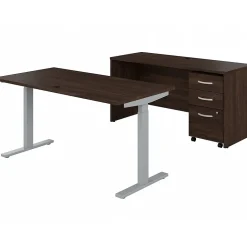 Outlet Studio C 60"W Electric Adjustable Standing Desk with Credenza and File, (STC017BWSU) Standing Desks