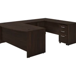 Best Studio C 72"W U Shaped Desk with Mobile File Cabinet, (STC004BWSU) Computer Desks