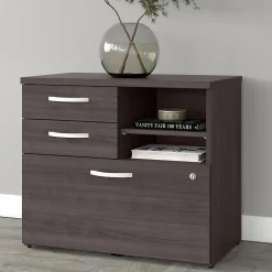 Best Studio A 26" Office Storage Cabinet with 2 Shelves and Drawers, (SDF130SGSU-Z) Storage Cabinets