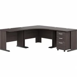Best Studio A 83"W Large Corner Desk with 3 Drawer Mobile File Cabinet, (STA003SGSU) Corner Desks