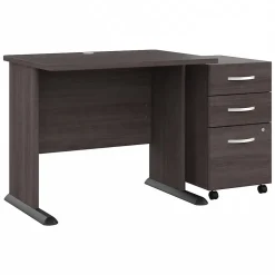 Best Studio A 36"W Small Computer Desk with 3 Drawer Mobile File Cabinet, (STA005SGSU) Computer Desks