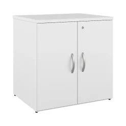 Clearance Studio C 30" Storage Cabinet with 2 Shelves, White (SCS130WH) Storage Cabinets