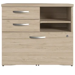 Bush Business Furniture Studio C Office Storage Cabinet with Drawers and Shelves, Natural Elm (SCF130NESU) Storage Cabinets