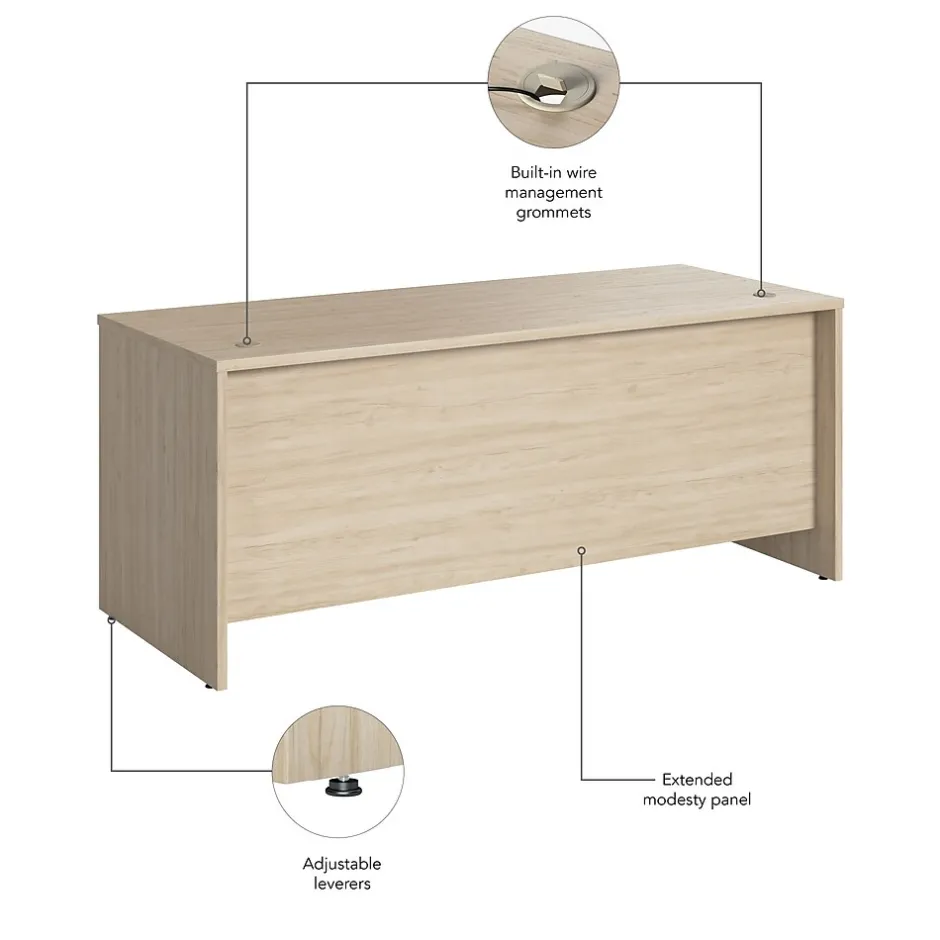 Bush Business Furniture Studio C 72"W Office Desk, Natural Elm (SCD272NE) Computer Desks