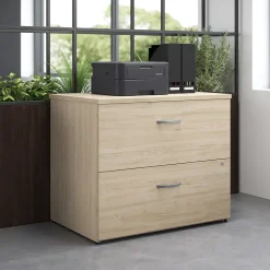 Clearance Bush Business Furniture Studio C 2 Drawer Lateral File Cabinet, Natural Elm (SCF136NESU) File Cabinets