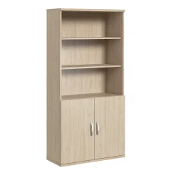 Best Bush Business Furniture Studio C Tall 5 Shelf Bookcase with Doors, Natural Elm (STC015NE) Bookcases