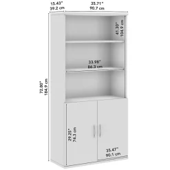 Best Bush Business Furniture Studio C Tall 5 Shelf Bookcase with Doors, Natural Elm (STC015NE) Bookcases