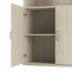Best Bush Business Furniture Studio C Tall 5 Shelf Bookcase with Doors, Natural Elm (STC015NE) Bookcases
