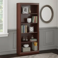 Best Saratoga 72"H 5-Shelf Bookcase with Adjustable Shelves, Harvest Cherry (W1615C-03) Bookcases