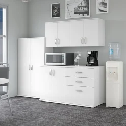 Discount Universal 62" 5-Piece Modular Storage Set with 11 Shelves, White (UNS003WH) Storage Cabinets