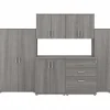 Sale Universal 62" 6-Piece Modular Storage Set with 14 Shelves, Platinum Gray (UNS002PG) Storage Cabinets