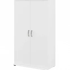Sale Universal 62" Tall Storage Cabinet with Doors and 5 Shelves, White (UNS136WHK) Storage Cabinets