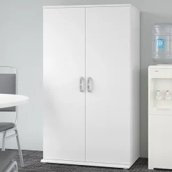 Sale Universal 62" Tall Storage Cabinet with Doors and 5 Shelves, White (UNS136WHK) Storage Cabinets