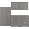 Hot Universal 62" 5-Piece Modular Storage Set with 11 Shelves, Platinum Gray (UNS003PG) Storage Cabinets