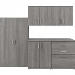 Hot Universal 62" 5-Piece Modular Storage Set with 11 Shelves, Platinum Gray (UNS003PG) Storage Cabinets