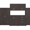 Universal 62" 6-Piece Modular Storage Set with 14 Shelves, Storm Gray (UNS002SG) Storage Cabinets