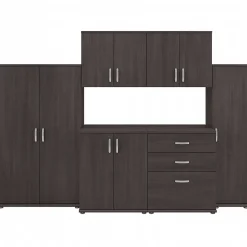 Universal 62" 6-Piece Modular Storage Set with 14 Shelves, Storm Gray (UNS002SG) Storage Cabinets