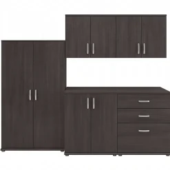 Outlet Universal 62" 5-Piece Modular Storage Set with 11 Shelves, Storm Gray (UNS003SG) Storage Cabinets