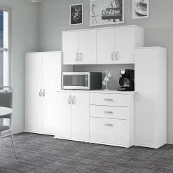 Universal 62" 6-Piece Modular Storage Set with 14 Shelves, White (UNS002WH) Storage Cabinets