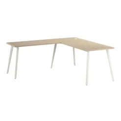 Clearance Vista 72"W L Shaped Desk, Natural Elm (VST003NE) L-Desks
