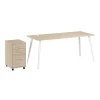Sale Vista 72"W Desk with 3 Drawer Mobile File Cabinet, Natural Elm (VST001NESU) Office Desks