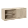 Clearance Vista Low Storage Cabinet with Doors and Shelves, Natural Elm (VSS160NE) Storage Cabinets