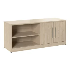Clearance Vista Low Storage Cabinet with Doors and Shelves, Natural Elm (VSS160NE) Storage Cabinets