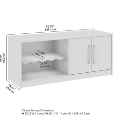 Clearance Vista Low Storage Cabinet with Doors and Shelves, Natural Elm (VSS160NE) Storage Cabinets