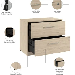 Sale Vista 2 Drawer File Cabinet, Natural Elm (VSF136NESU) File Cabinets