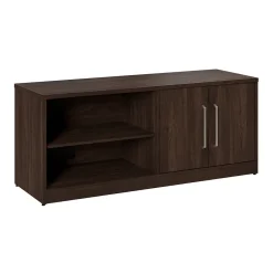 Discount Vista Low Storage Cabinet with Doors and Shelves, Black Walnut (VSS160BW) Storage Cabinets