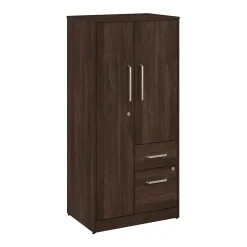 Best Vista Wardrobe Cabinet with Drawers, Black Walnut (VSS130BWK) Storage Cabinets