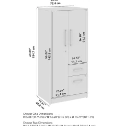 Best Vista Wardrobe Cabinet with Drawers, Black Walnut (VSS130BWK) Storage Cabinets