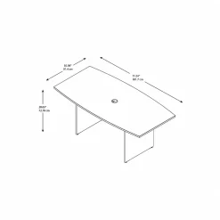 Sale 72W x 36D Boat Shaped Conference Table with Wood Base, (99TB7236HC) Conference Room Tables