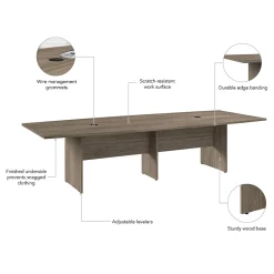 Best 120W x 48D Boat Shaped Conference Table with Wood Base, Modern Hickory (99TB12048MHK) Conference Room Tables