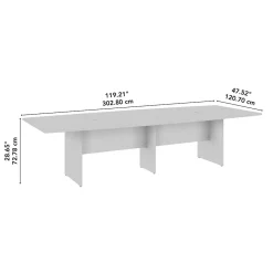 Best 120W x 48D Boat Shaped Conference Table with Wood Base, Modern Hickory (99TB12048MHK) Conference Room Tables