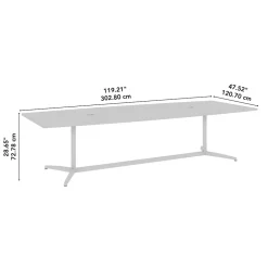 Outlet 120W x 48D Boat Shaped Conference Table with Metal Base, Black Walnut (99TBM120BWSVK) Conference Room Tables