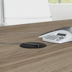 Hot 96W x 42D Boat Shaped Conference Table with Metal Base, Modern Hickory (99TBM96MHSVK) Conference Room Tables