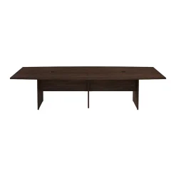 Discount 120W x 48D Boat Shaped Conference Table with Wood Base, Black Walnut (99TB12048BWK) Conference Room Tables