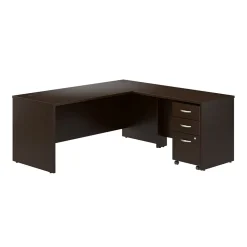 Best Westfield 72"W L Shaped Desk with 42W Return and Mobile File Cabinet, Mocha Cherry (SRC166MRSU) L-Desks